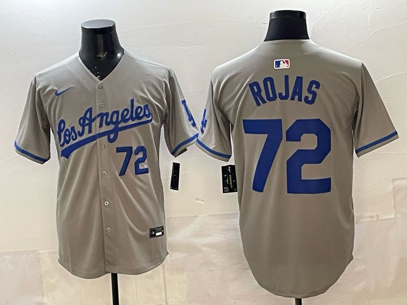 Men 2025 Los Angeles Dodgers #72 Rojas Grey Game Nike MLB Jersey style 004->los angeles dodgers->MLB Jersey